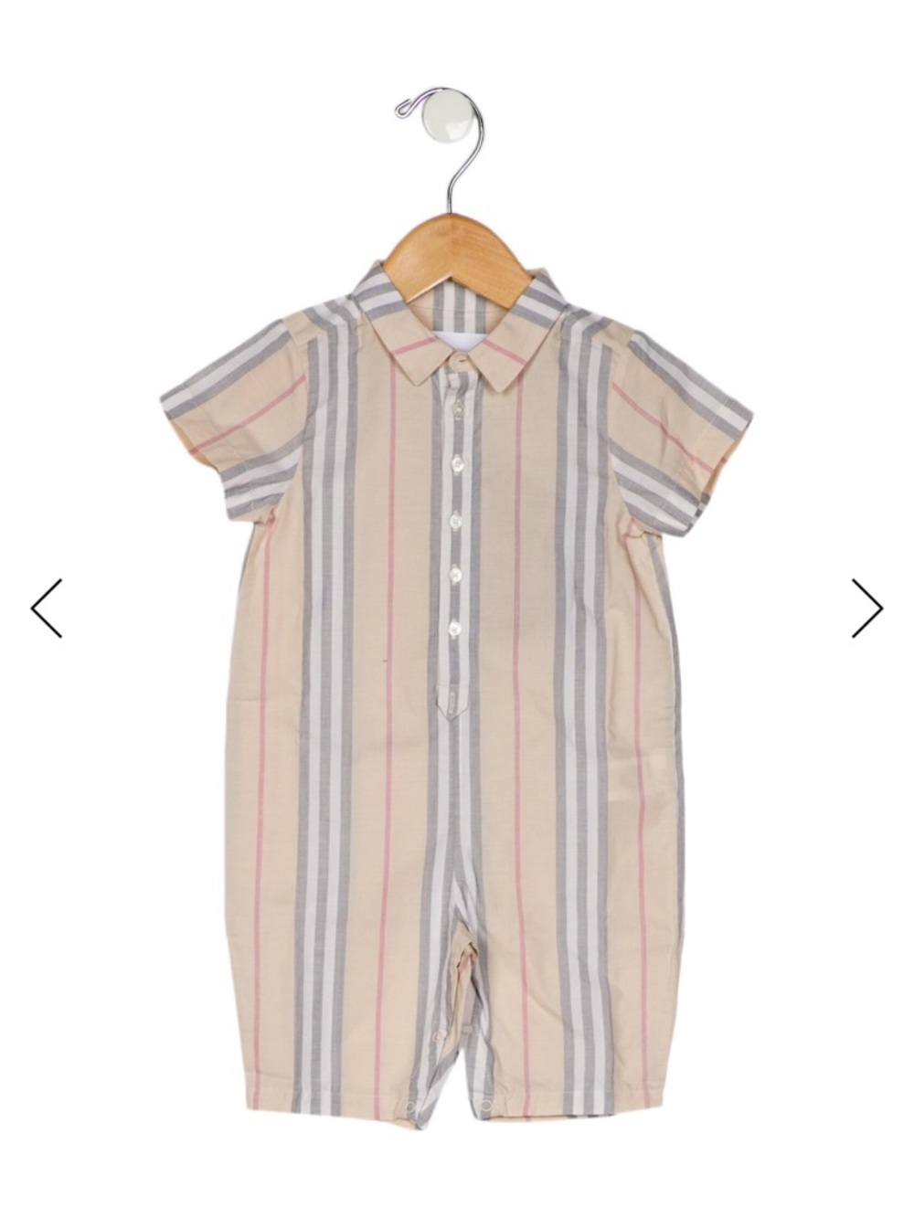Burberry NWT new 9m baby boy Plaid one piece onesie polo Shirt style romper